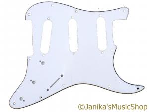 WHITE STRAT PICKGUARD 3PLY D